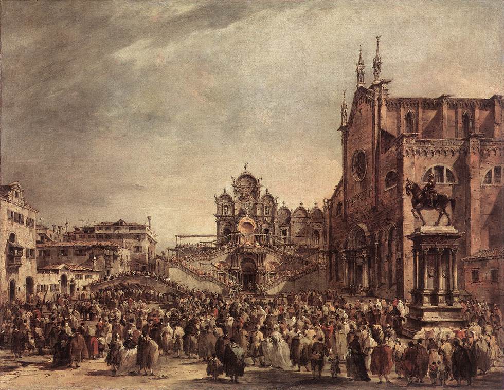 Pope Pius VI Blessing the People on Campo Santi Giovanni e Paolo sdg